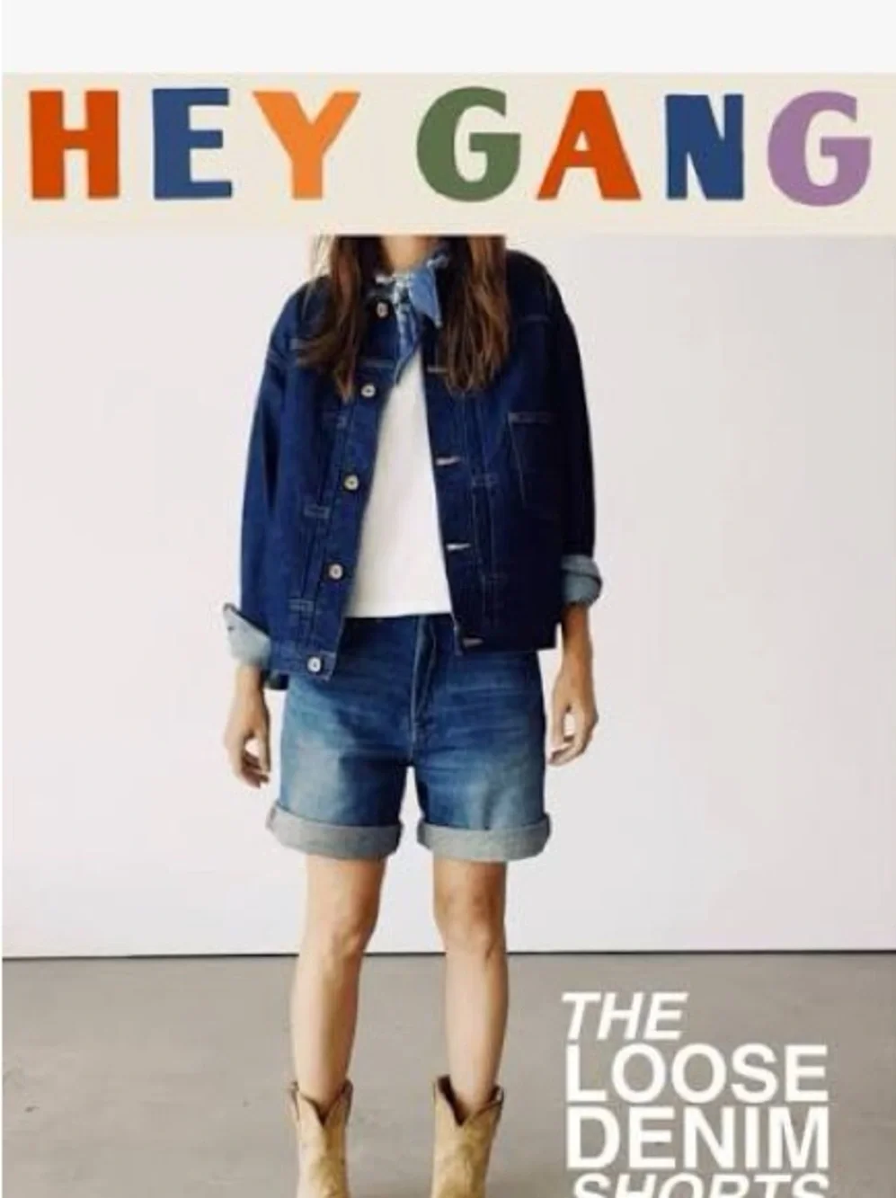 Hey Gang Loose Denim Shorts